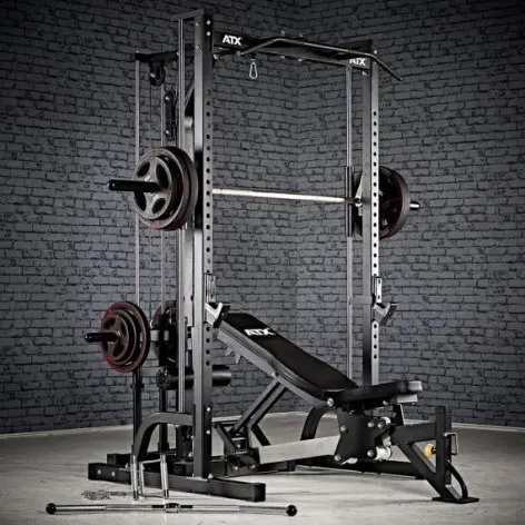 Rack à squat avec poulie haute et basse + barre de traction de la marque ATX - vue 5