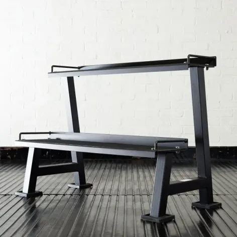 Ensemble rack double niveau + kettlebells en fonte de 4 à 32kg - vue 2