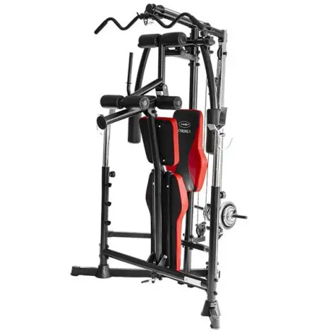 Station de musculation semi professionnelle complète pliable avec colonne de poids à charge libre - vue 2