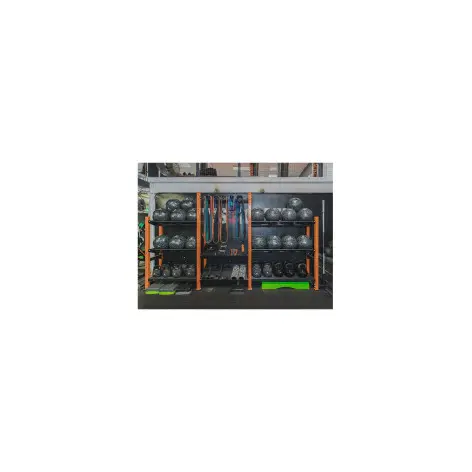 Rack de stockage multi compartiments pour matériel de musculation - vue 2
