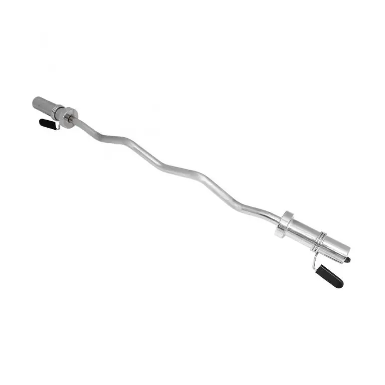 Barre olympique EZ curl 119 cm avec 2 colliers de serrage