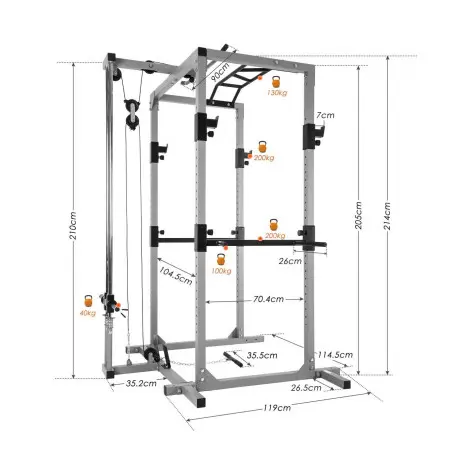 Powercage cross-training station cage avec poulie haute et basse - vue 2