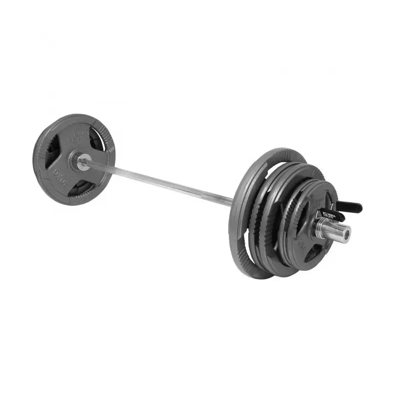 Barre olympique et son kit de poids de 100 kg