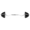 Barre de musculation curl 120 x 2,5 cm avec 8 disques de poids