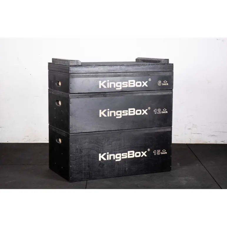 lot de bloc jerk en bois au design noir - 4 hauteurs empilables