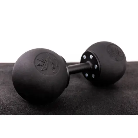 halteres circus en acier - design noir - vue 3