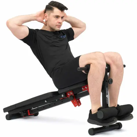 Banc de cross training avec position incliné / décliné pour séances d'exercices intenses