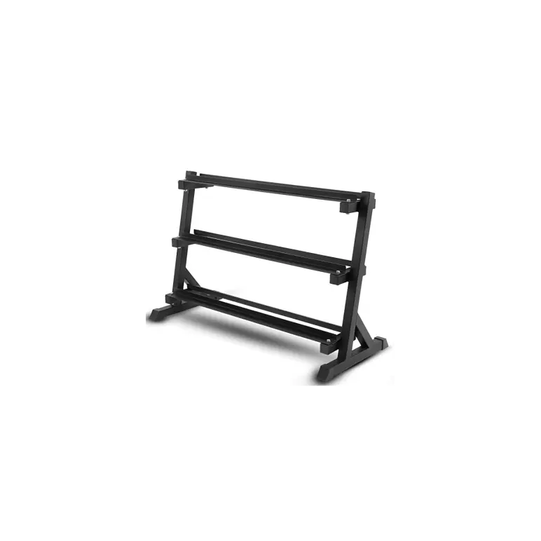 Support sur trois étages pour ranger jusqu'à 200 kilos d'haltères