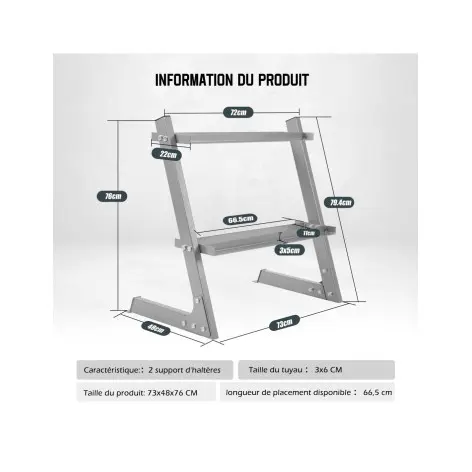 Support rack de rangement auto-porté pour entrainement à domicile ou en en salle de sport