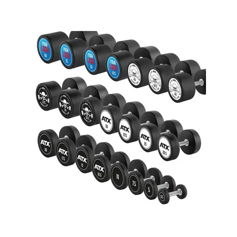 Haltères d'entrainement de musculation avec logo sur demande et revêtement de protection