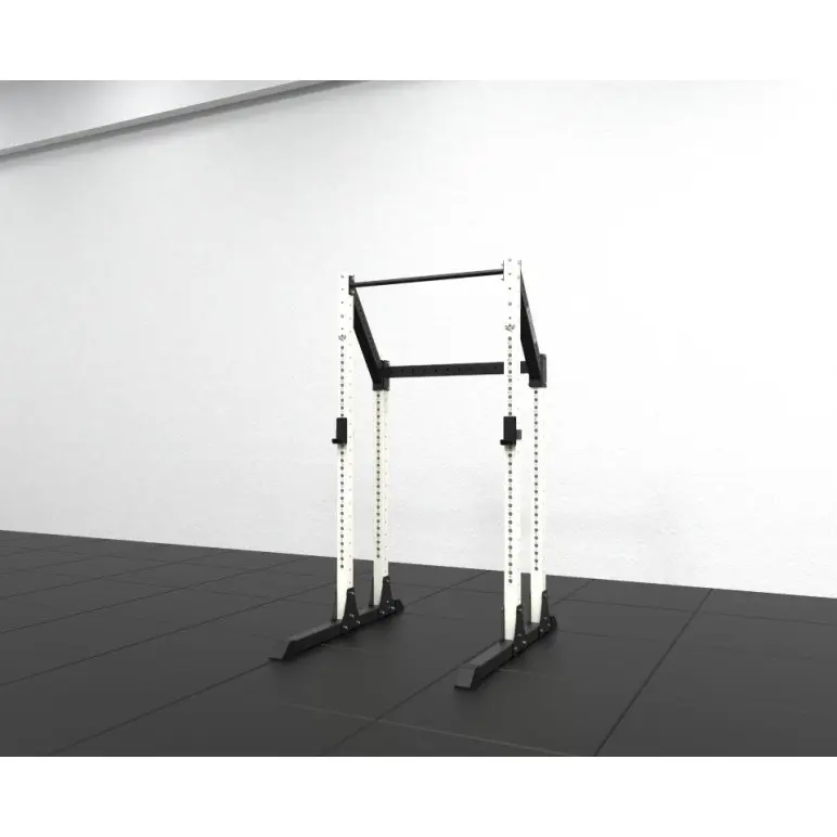 Power rack cage en acier revêtement noir pour exercices de traction et de squats - vue 9