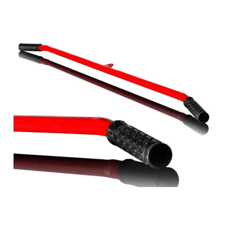 Barre longue de tirage en acier avec poignées antidérapantes