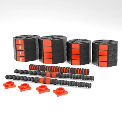 Ensemble de matériel pour home-gym : haltères / barre de musculation - vue 2