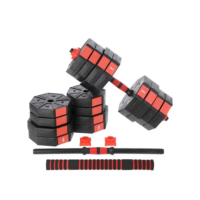 Ensemble de matériel pour home-gym : haltères / barre de musculation