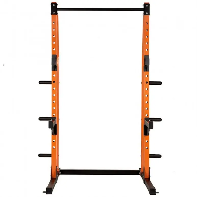 Station rack à squat avec barre de traction et système stockage