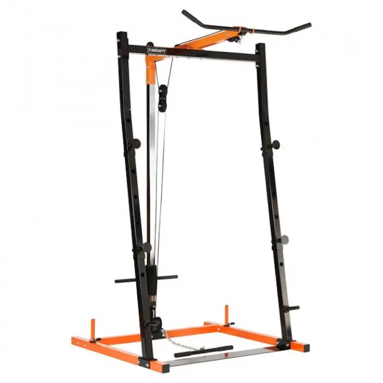 Rack à squat multi-stations avec barre de traction et poulie