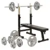 Pack homegym avec banc de musculation, kit de barres et poids 100 kg