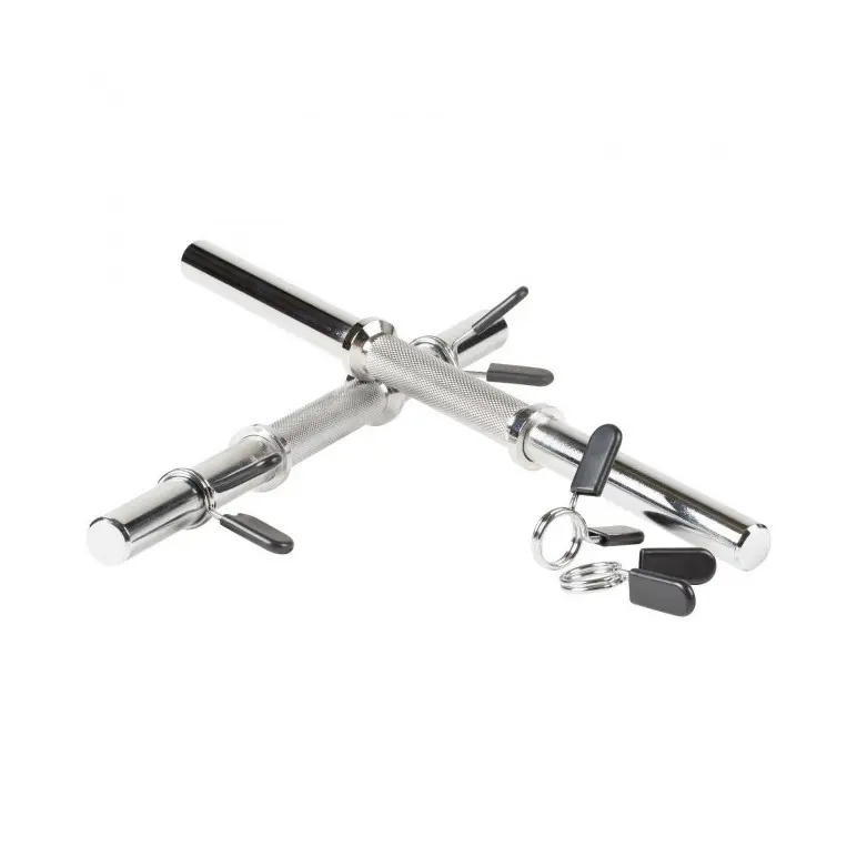 Paire de barres d'haltères standard en acier avec colliers