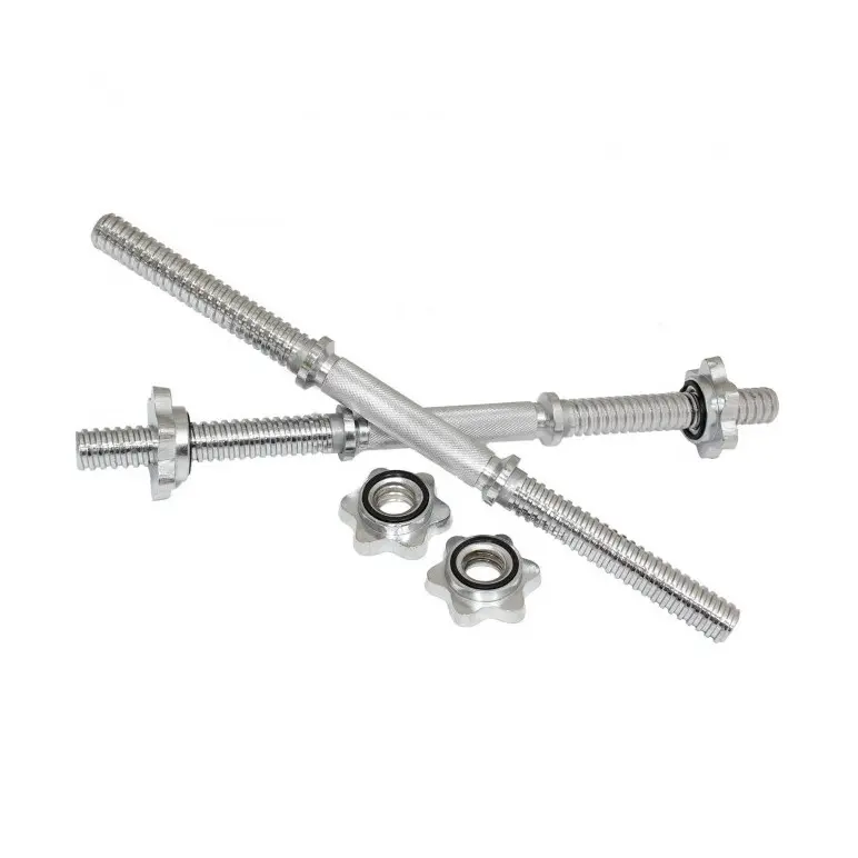 Paire de barres d'haltères standard avec colliers spinlock