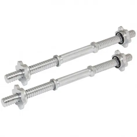Paire de barres d'haltères standard avec colliers spinlock - vue 2