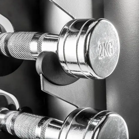 Colonne de rangement professionnelle ATX pour haltères hexagonaux/chromés - 10 paires - vue 5