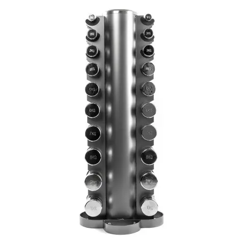 Colonne de rangement professionnelle ATX pour haltères hexagonaux/chromés - 10 paires - vue 3