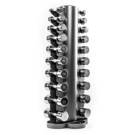 Colonne de rangement professionnelle ATX pour haltères hexagonaux/chromés - 10 paires - vue 2