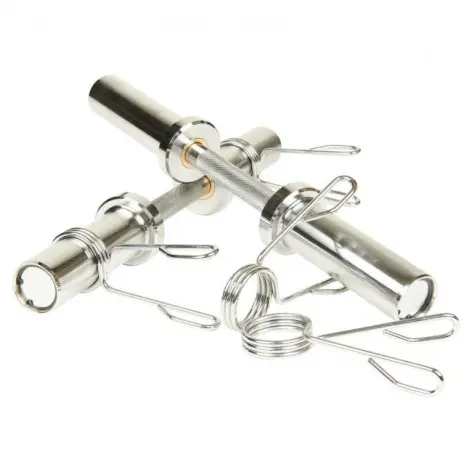 Paire de barres d'haltères olympiques en acier avec colliers