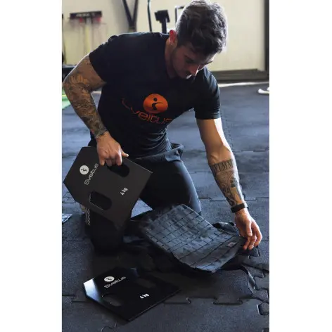 Plaques en acier 5 à 14 kg compatible avec gilet de musculation pro - vue 3