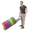 Chariot de rangement avec roues de transport pour disques de poids de musculation - vue 9