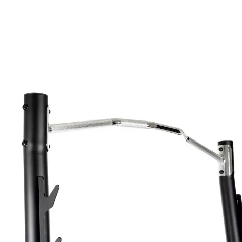 rack à squat complet pour musculation en home gym avec barre de traction, réglages et supports de rangement - vue 3