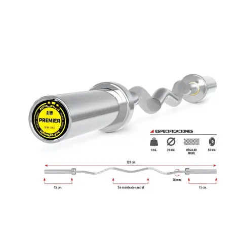 Barre curl olympique chromée - vue 2