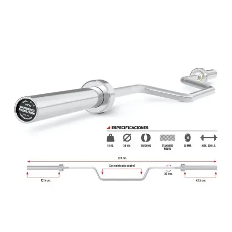 Barre de musculation cambrée pas cher - vue 2