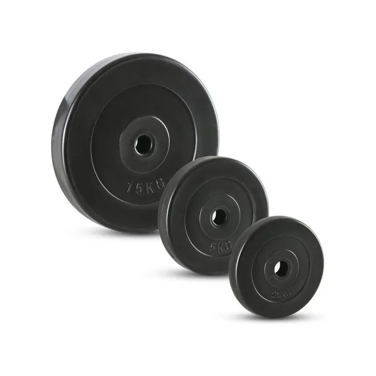 Disques de poids musculation revêtement plastique 1,25 à 15 kg