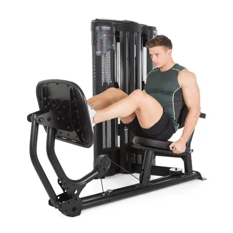 Double station d'entraînement pour exercices physique à domicile : leg press / calf squat - vue 2