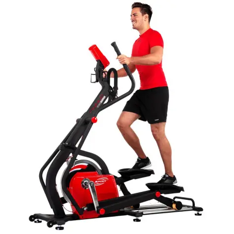 Entraîneur elliptique avec écran LCD, roue d'inertie 18 kg et roues de transport - vue 4