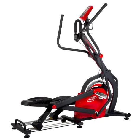 Entraîneur elliptique avec écran LCD, roue d'inertie 18 kg et roues de transport - vue 2