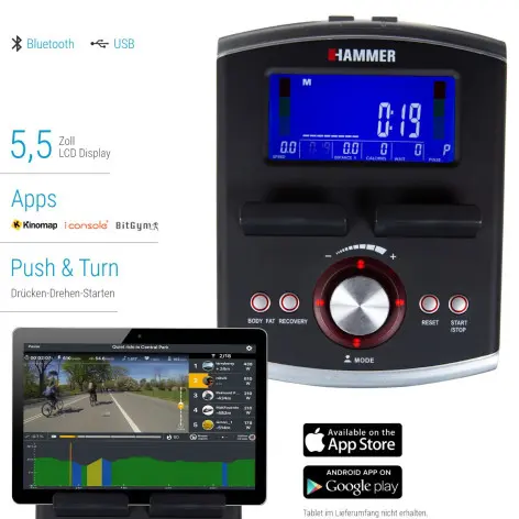 Vélo d'entraînement pour exercice de cardio avec écran LCD - vue 3