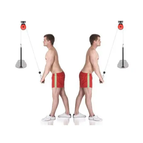 Accessoires de musculation : Système à poulie double pour exercice de tirage haut - vue 3