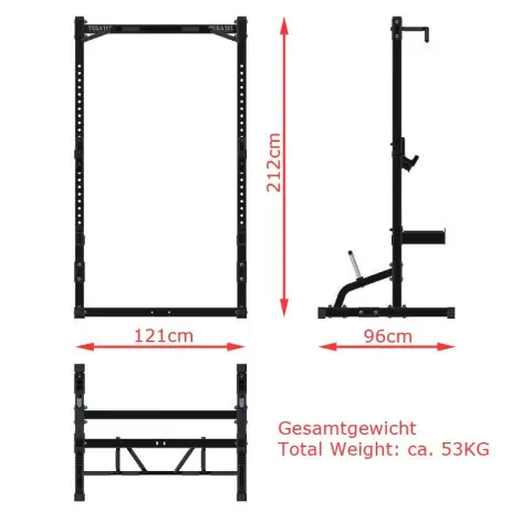 Half rack à squat et développé couché avec barre de traction - vue 6