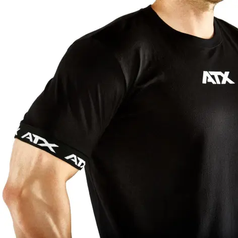 T-shirt noir en coton de la marque ATX pour training de musculation - vue 3