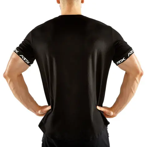 T-shirt noir en coton de la marque ATX pour training de musculation - vue 4