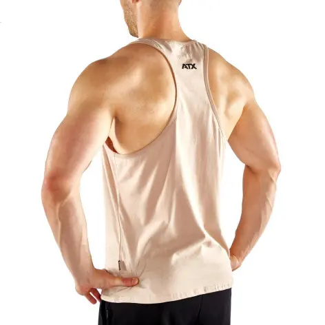 Debardeur pour entraînement de musculation de couleur light taupe - vue 3