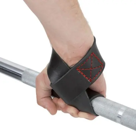 Sangles de tirage en cuir pour musculation - vue 2