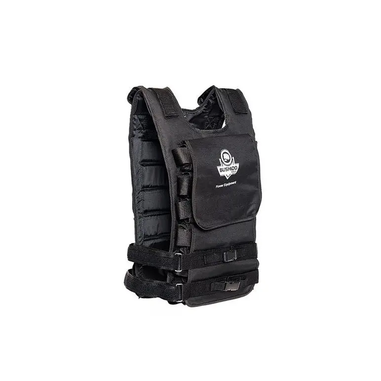 gilet lesté de musculation réglable de couleur noir