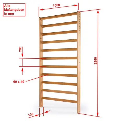 Espalier en bois supérieur pour entraînement de fitness et musculation - vue 4