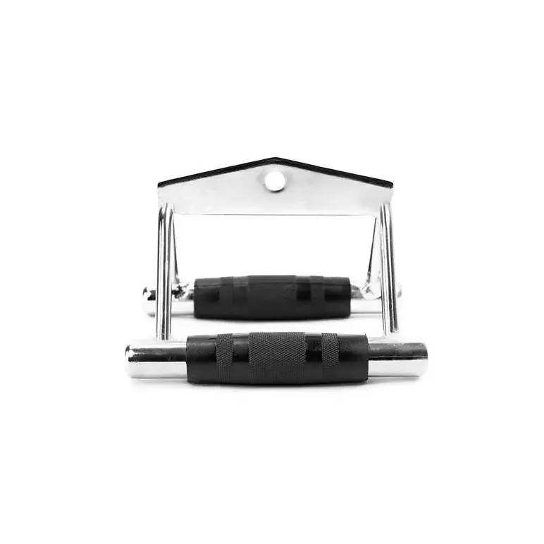 Poignée de tirage à deux mains avec grip en caoutchouc pour séances de musculation