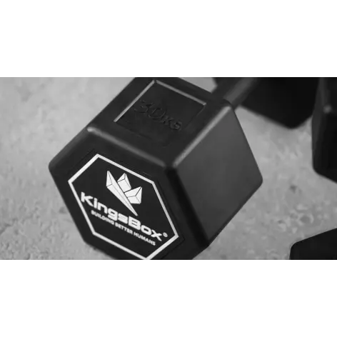 Haltères hexagonaux de musculation - 2,5 à 40 kg de marque Kingsbox - vue 3