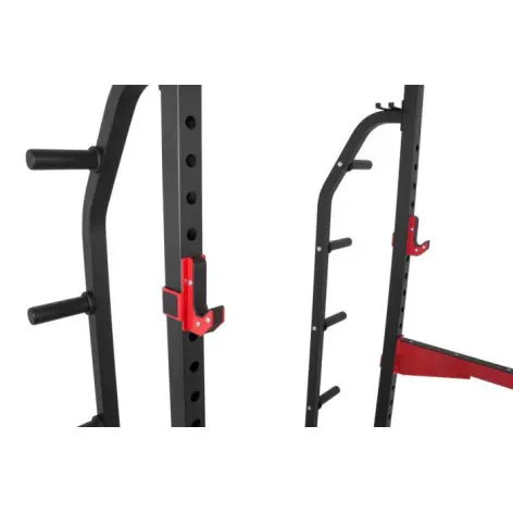 Half rack à squat d'entraînement avec équipements divers - vue 3