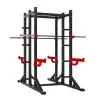Rack à squat compact de musculation avec doubles postes d'entraînement